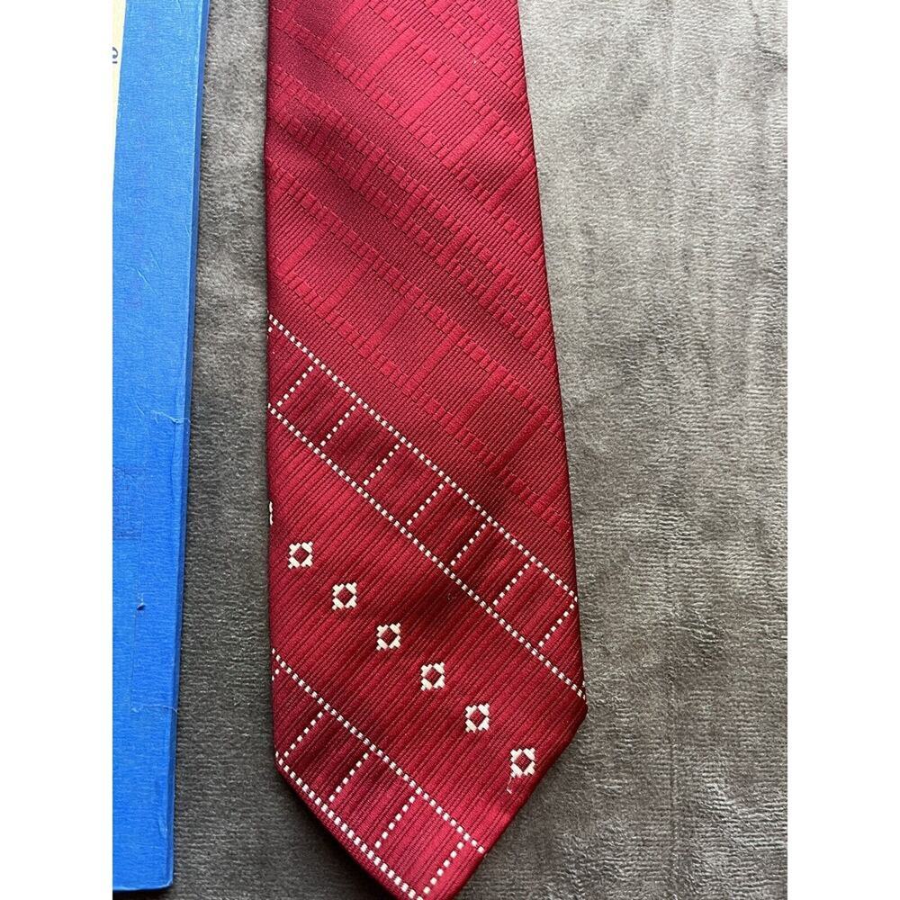 Vtg 60s 70s Mens Snapper Clip On Necktie Tie 17.5" Wide Red Striped